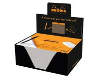Tapis de souris Rhodia 19 x 23 cm 30 feuilles petits carreaux 5/5 en présentoir de 30 pièces - Orange