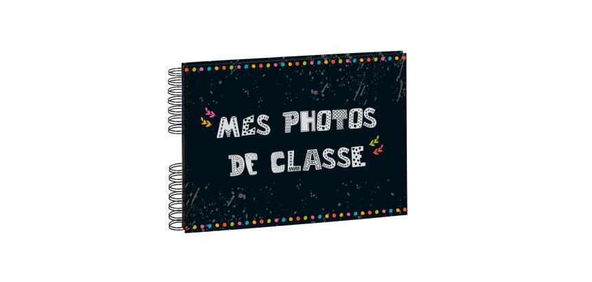 Album photos à spirales 50 pages noires pour photos de classe - 32x22 cm - Visuel