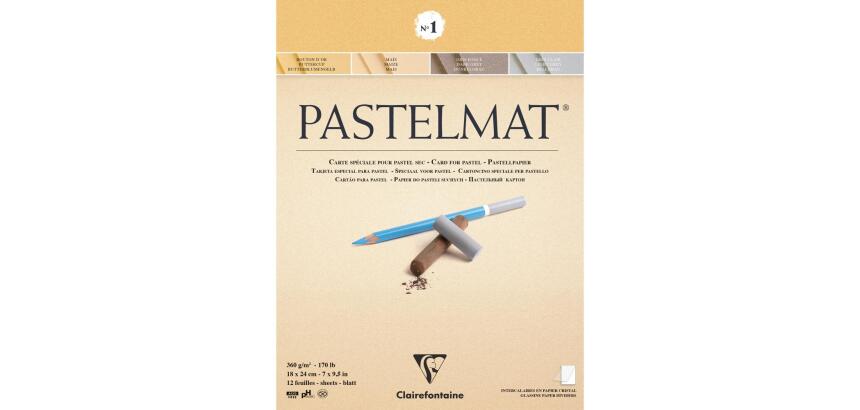 Pastelmat bloc collé 12F 18x24cm 360g