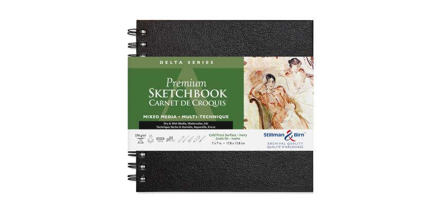 Delta Series carnet spiralé 25F 17,8x17,8cm 270g - Ivoire