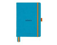 Rhodiarama Goalbook rembordé rigide A5 240 pages dot papier blanc 90g - Turquoise