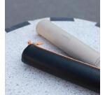 Rhodiarama trousse ronde simili cuir italien 5x21,5 cm - Bleu nuit