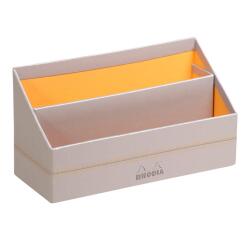 Rhodiarama porte-courrier simili cuir italien 25x10x14 cm - Argent