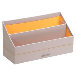 Rhodiarama porte-courrier simili cuir italien 25x10x14 cm - Argent