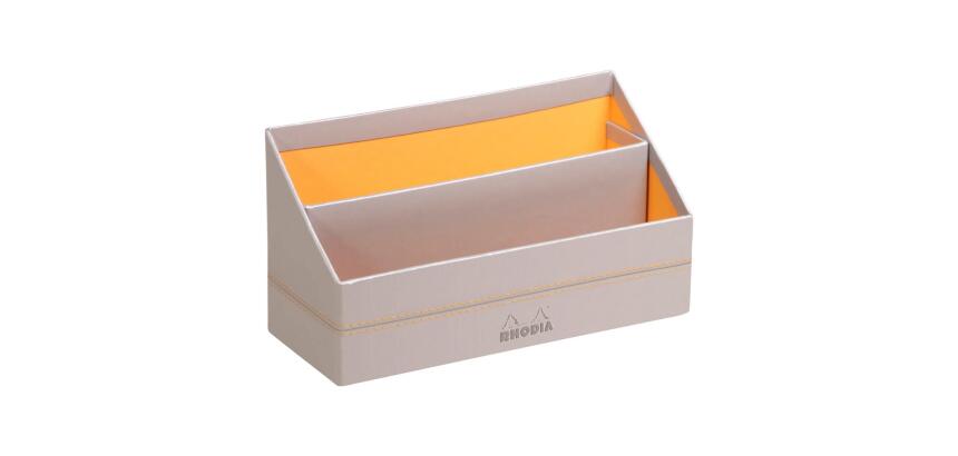 Rhodiarama porte-courrier simili cuir italien 25x10x14 cm - Argent