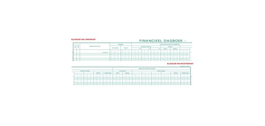 Piqûre Registre financier - texte NL - 80 pages