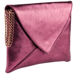 CUIRISÉ Pochette ESMERALDA 20x14 cm - Cerise
