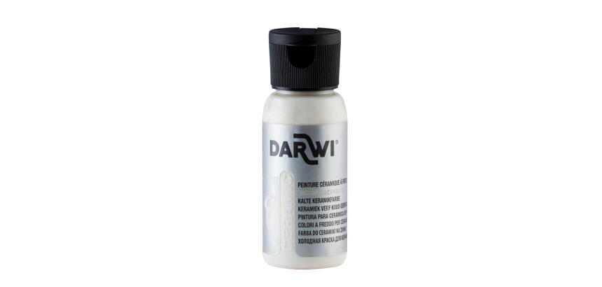 DARWI Flacon de 50 ml de Peinture sur Céramique à Froid - Blanc