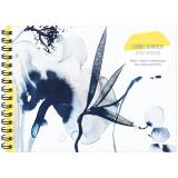 Inkebana, Carnet d'artiste reliure intégrale A5-paysage 21 x 14,8 cm, 30 feuilles de papier dessin blanc multitechniques 180g - Multicolore