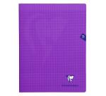 Cahier piqué Mimesys 24x32cm 96 pages grands carreaux couverture polypropylène Couleur aléatoire - Assortis