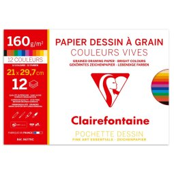 Etival Color pochette 12F A4 160g - Assortiment vif