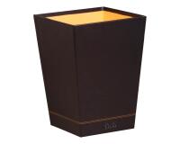 Rhodiarama corbeille à papier simili cuir italien 27x27x32 cm - Noir