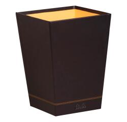 Rhodiarama corbeille à papier simili cuir italien 27x27x32 cm - Noir