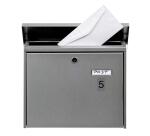 Plaque adhésive imitation Aluminium Chiffre 5 2,5x4,4 cm - Gris