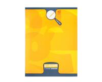 Cahier d'écriture piqué 8000 CARTE 17x22 cm 32 pages grands carreaux 2,5 mm agrandis 10x10 mm 90 g - Jaune