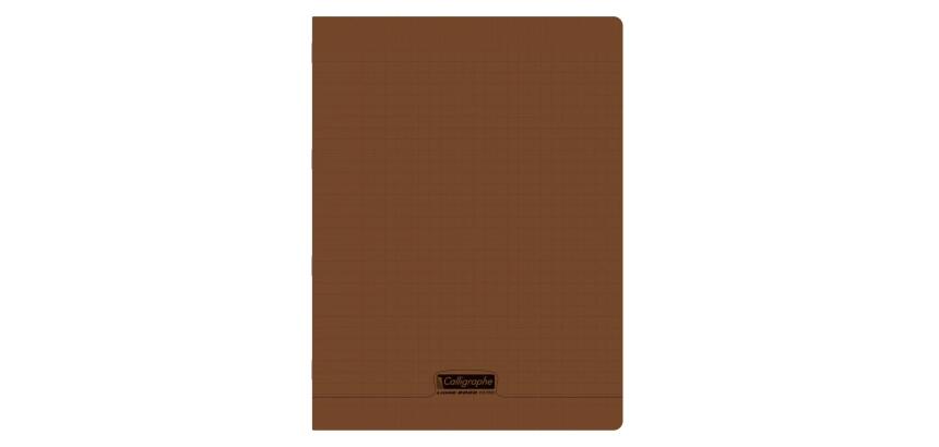Cahier piqué 8000 POLYPRO 24x32 cm 192 pages grands carreaux 90 g - Marron