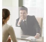 Exacompta - réf. 81358D - ExaScreen Ecran de protection ou cloisonnette contre les postillons pour bureau open-space - call center - restaurants H58cmxL158cm - à fixer kit de fixation fourni - Cristal