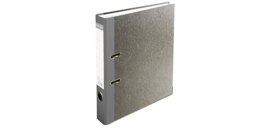 Classeur à levier papier marbre gris dos de 50mm - A4. - Gris-dos gris