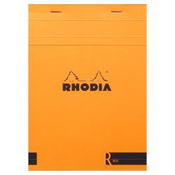 Bloc agrafé Rhodia le R N°16 14,8x21 cm 70 feuillets ligné 90g - Orange