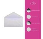 20 enveloppes DL (110x220mm) Toile Impériale doublées gommées - Blanc