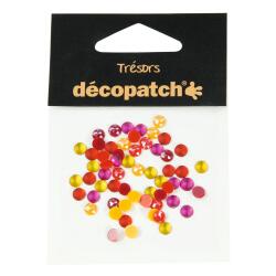 Sachet 60 cabochons 0,5cm - jaune/orange - Jaune