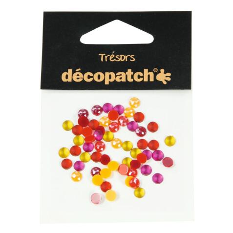 Sachet 60 cabochons 0,5cm - jaune/orange - Jaune
