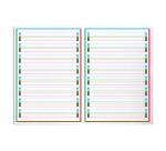 Cahier d'écriture piqué spécial Dys A4 48 pages cadre et lignes 4 couleurs Interligne 5 mm - Assortis