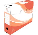 Lot 5 boites archive dos 80mm carton ondulé - Couleurs assorties