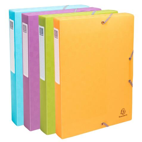 Archivbox A4, Rückenbreite 40mm, Recycling-Kunststoff, Kollektion Pop'N Co - Farben sortiert