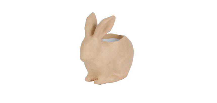 Cache pot lapin 19x10x18,5cm - Kraft