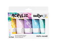 Darwi For You set de peinture acrylique - Pastels 5x75 ml - Assortiment