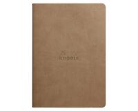 Rhodiarama piqûre textile A5 64p dot papier ivoire 90g - Taupe