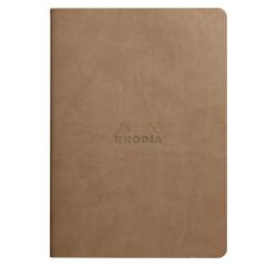 Rhodiarama piqûre textile A5 64p dot papier ivoire 90g - Taupe
