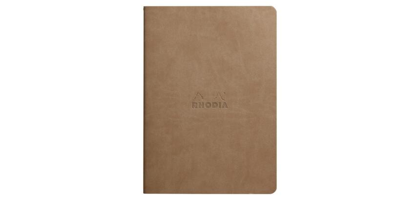 Rhodiarama piqûre textile A5 64p dot papier ivoire 90g - Taupe