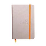Rhodiarama carnet rembordé rigide 9x14 cm 192 pages uni papier ivoire 90g fermeture élastique - Beige