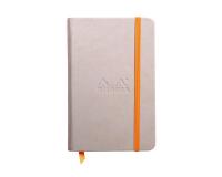 Rhodiarama carnet rembordé rigide 9x14 cm 192 pages uni papier ivoire 90g fermeture élastique - Beige