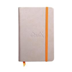 Rhodiarama carnet rembordé rigide 9x14 cm 192 pages uni papier ivoire 90g fermeture élastique - Beige