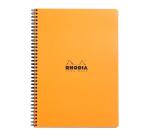 Notebook Rhodia Classic reliure intégrale 22,5x29,7 cm 160 pages ligné avec marge et cadre en-tête détachables 80g - Orange