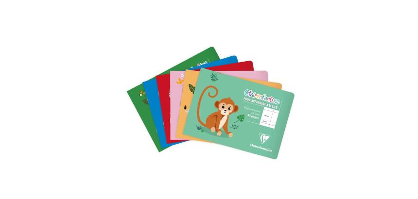Clairefontaine Clairenfantine Writing Notebook - A6 Landscape - 32 Pages - Double Line 5mm with Margin - Assortment
