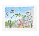 Aquarelle Prédessiné Paris bloc collé 15F 10x15cm 300g