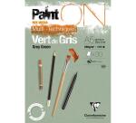 PaintON Vert de Gris bloc collé 30F A5 250g - Vert de gris
