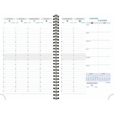 Recharge agenda de bureau Visuel Horizons 20S spiralé 15 x 21 cm Semainier Janvier à décembre 2026