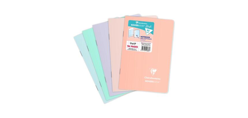 Carnet piqué Koverbook Blush 11x17cm 96 pages petits carreaux couverture polypropylène opaque bicolore Couleur aléatoire - Assortis