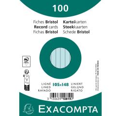 Fichas de cartulina bristol 205 g/m2 - Rayado - 105x148 mm - Azul cielo