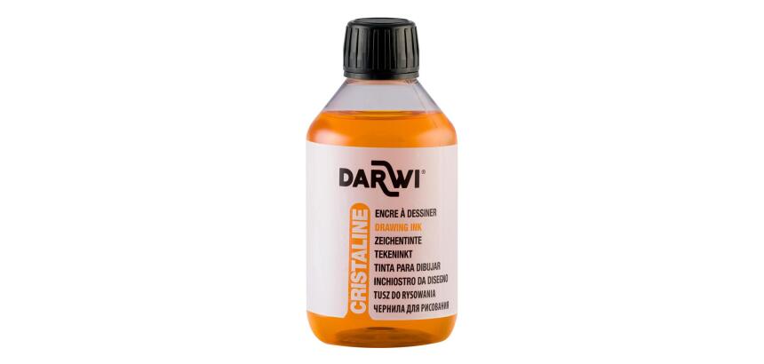 DARWI Flacon de 250 ml d'Encre à Dessiner - Jaune