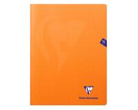 Cahier piqué Mimesys 24x32cm 96 pages petits carreaux couverture polypropylène - Orange