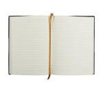 Carnet brochure cousue Flying Spirit A5 180 pages ligné couverture cuir lisse papier ivoire 90g - Noir