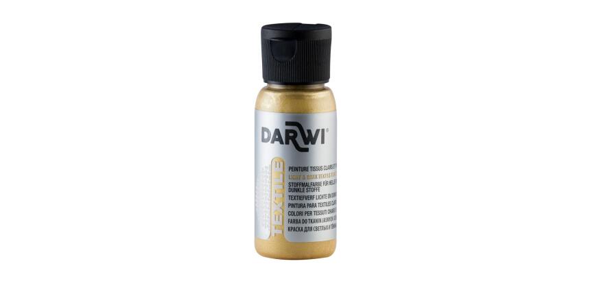 DARWI Flacon de 50 ml de Peinture Textile Métallique - Or