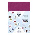 CARTON PAILLETÉ, Sachet de 10 feuilles 230g/m2 au format 21x29,7cm - Assortiment