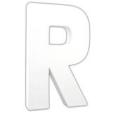 Lettre R 20,5cm - Blanc